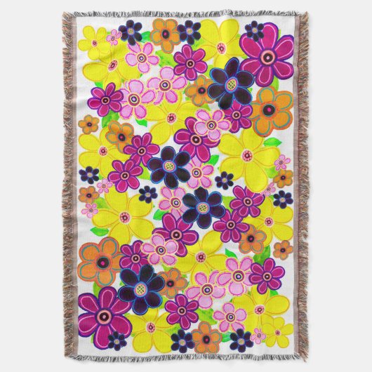 Heldere Abstracte bloemkunst Deken (Voorkant Verticaal)