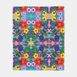 Heldere Abstracte bloemkunst Fleece Deken