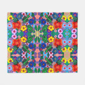 Heldere Abstracte bloemkunst Fleece Deken (Voorkant (Horizontaal))