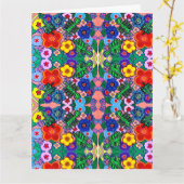 Heldere Abstracte bloemkunst Kaart (Gele Bloem)