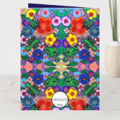 Heldere Abstracte bloemkunst Kaart (Achterkant)