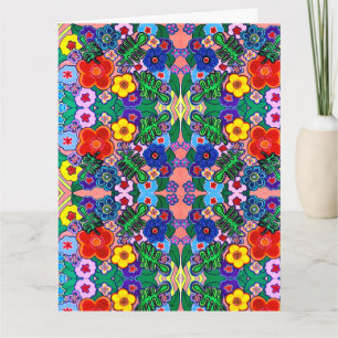 Heldere Abstracte bloemkunst Kaart