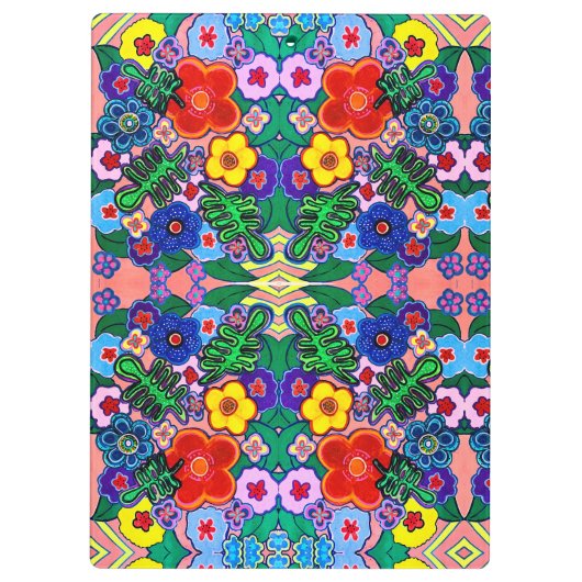 Heldere Abstracte bloemkunst Klembord (Achterkant)