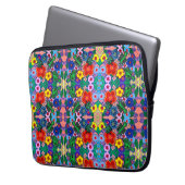 Heldere Abstracte bloemkunst Laptop Sleeve (Voorkant Links)