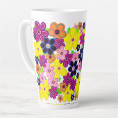 Heldere Abstracte bloemkunst Latte Mok (Linkerhoek)