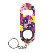 Heldere Abstracte bloemkunst Mini Flessenopener (Voorkant)