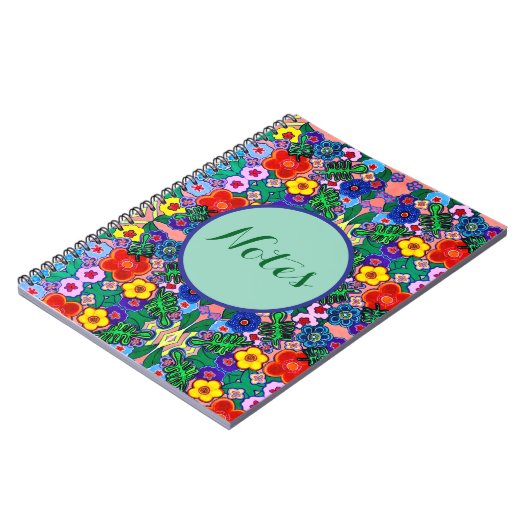 Heldere Abstracte bloemkunst Notitieboek (Linkerzijde)