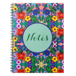 Heldere Abstracte bloemkunst Notitieboek