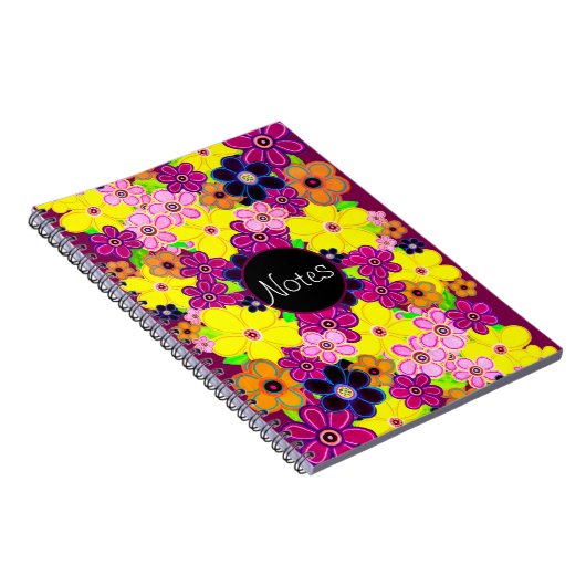 Heldere Abstracte bloemkunst Notitieboek (Rechterzijde)