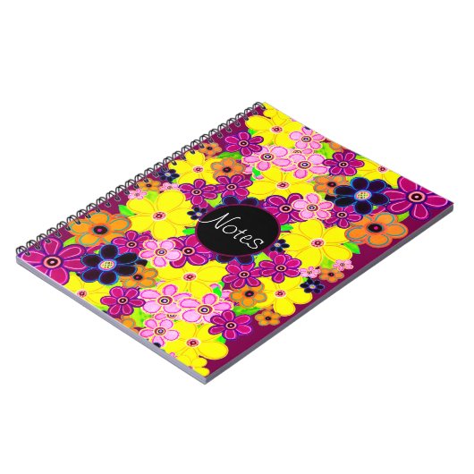 Heldere Abstracte bloemkunst Notitieboek (Linkerzijde)