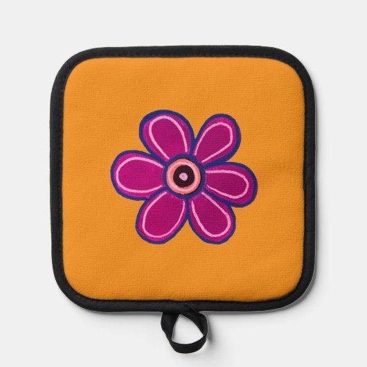 Heldere Abstracte bloemkunst Pannenlap (Voorkant)