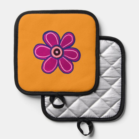 Heldere Abstracte bloemkunst Pannenlap (Voorkant / Achterkant)