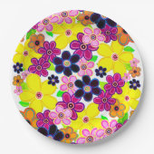 Heldere Abstracte bloemkunst Papieren Bordje (Voorkant)