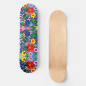 Heldere Abstracte bloemkunst Persoonlijk Skateboard (Voorkant)