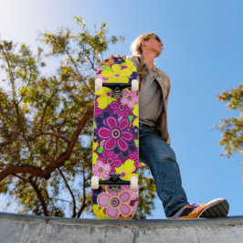 Heldere Abstracte bloemkunst Persoonlijk Skateboard