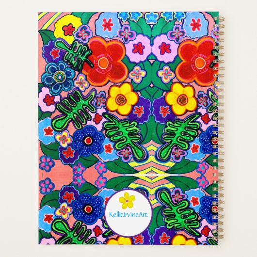 Heldere Abstracte bloemkunst Planner (Achterkant)