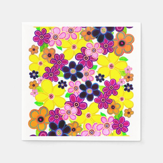 Heldere Abstracte bloemkunst Servet (Voorkant)