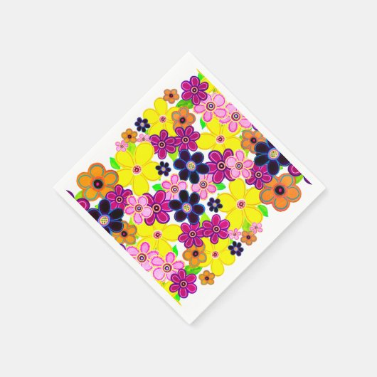 Heldere Abstracte bloemkunst Servet (Hoek)