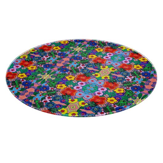 Heldere Abstracte bloemkunst Snijplank (Hoek)