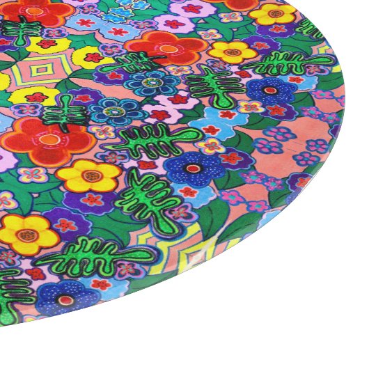 Heldere Abstracte bloemkunst Snijplank (Hoek)