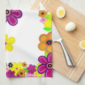 Heldere Abstracte bloemkunst Theedoek (Quarter Fold)