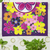 Heldere Abstracte bloemkunst Theedoek (Gevouwen)