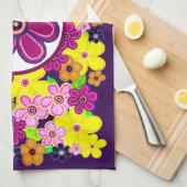 Heldere Abstracte bloemkunst Theedoek (Quarter Fold)