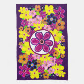 Heldere Abstracte bloemkunst Theedoek (Verticaal)