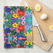 Heldere Abstracte bloemkunst Theedoek (Quarter Fold)