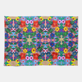 Heldere Abstracte bloemkunst Theedoek