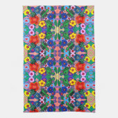 Heldere Abstracte bloemkunst Theedoek (Verticaal)