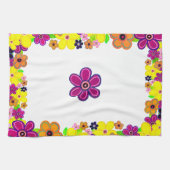 Heldere Abstracte bloemkunst Theedoek (Horizontaal)
