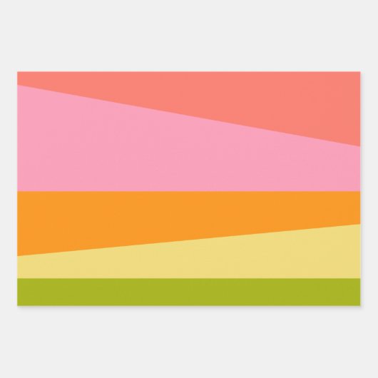 Heldere Abstracte geometrische vormen | Regenboog Inpakpapier Vel (Voorkant 3)