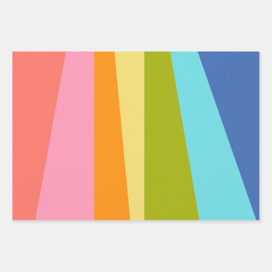 Heldere Abstracte geometrische vormen | Regenboog Inpakpapier Vel (Voorkant 2)