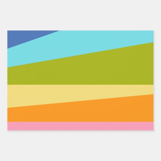 Heldere Abstracte geometrische vormen | Regenboog Inpakpapier Vel (Voorkant)