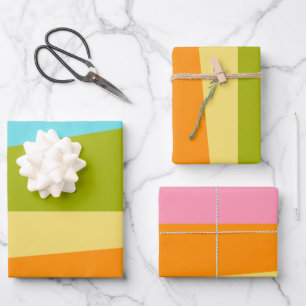 Heldere Abstracte geometrische vormen   Regenboog Inpakpapier Vel