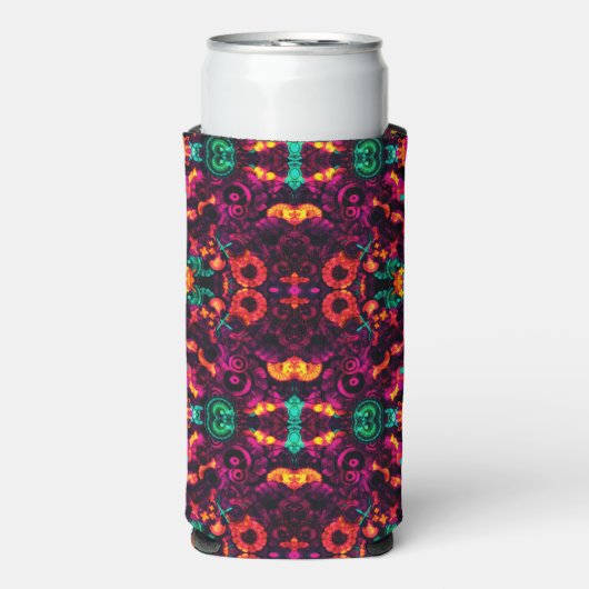 Heldere Abstracte kleur Seltzer Blikjeskoeler (Seltzer Voorkant)