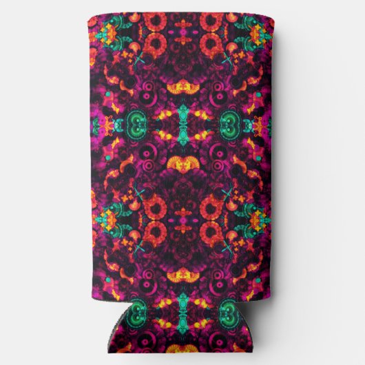 Heldere Abstracte kleur Seltzer Blikjeskoeler (Achterkant)