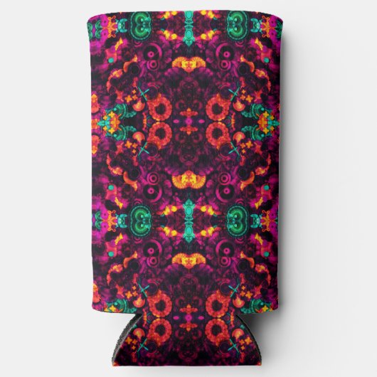 Heldere Abstracte kleur Seltzer Blikjeskoeler (Voorkant)