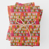 Heldere Abstracte kleurrijke bladeren Boho stijl Inpakpapier Vel (In situ)