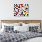 Heldere Abstracte kunst, kleurverrukking 201288 Canvas Afdruk (Insitu (Slaapkamer))