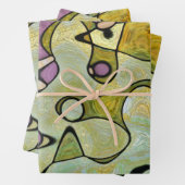 Heldere, abstracte, mod, vrolijke, kleurrijke cirk inpakpapier vel (In situ)