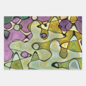 Heldere, abstracte, mod, vrolijke, kleurrijke cirk inpakpapier vel (Voorkant)