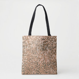Heldere abstracte mozaïekachtergrond met glo tote bag
