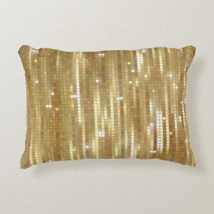 Heldere abstracte mozaïekgolden achtergrond met g accent kussen
