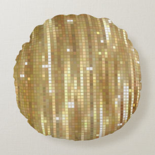 Heldere abstracte mozaïekgolden achtergrond met g rond kussen