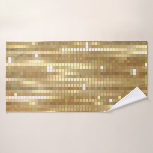 Heldere abstracte mozaïekgolden achtergrond met gl badhanddoek (Badhanddoek)