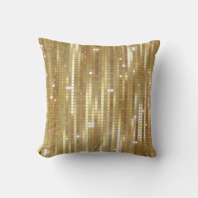 Heldere abstracte mozaïekgolden achtergrond met gl kussen (Voorkant)