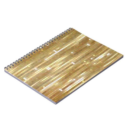 Heldere abstracte mozaïekgolden achtergrond met gl notitieboek (Linkerzijde)