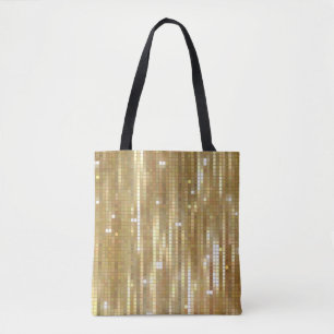 Heldere abstracte mozaïekgolden achtergrond met gl tote bag
